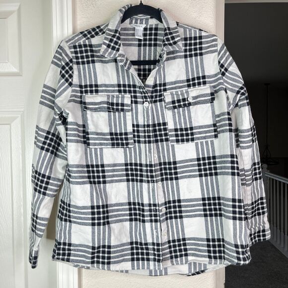 FOREVER 21 Women Off -White & Black Regular Fit Checked Casual Fit Size M # 704 - Picture 3 of 12